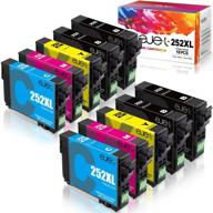 💡 epson 252xl ink cartridge replacement: ejet remanufactured 10-pack for wf-3640 wf-3620 wf-7210 wf-7710 wf-7720 printer logo