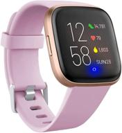 мягкие запасные спортивные браслеты для fitbit versa 2/versa/versa lite/versa special - лаванда, размер s - женщины и мужчины. логотип