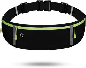 img 4 attached to 🏃 Flexible Running Pouch - Elastic Waist Bag Workout Belt Phone Holder for Men and Women – Slim Jogging Belt with Pocket for iPhone