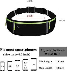 img 1 attached to 🏃 Flexible Running Pouch - Elastic Waist Bag Workout Belt Phone Holder for Men and Women – Slim Jogging Belt with Pocket for iPhone