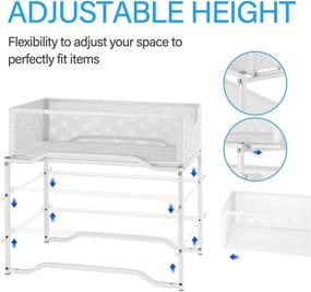 img 1 attached to Efficient Organization Solution: Simple Trending Stackable 2-Tier Under Sink Cabinet Organizer with Sliding Storage Drawer in White