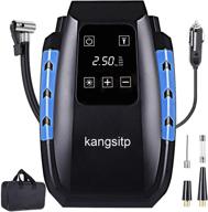 🔧 kangsitp portable air compressor: 12v tire inflator for car tires with lcd display, led light, and storage bag logo