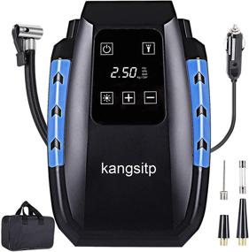 img 4 attached to 🔧 kangsitp Portable Air Compressor: 12V Tire Inflator for Car Tires with LCD Display, LED Light, and Storage Bag