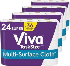 img 4 attached to 🧻 Viva Multi-Surface Cloth Paper Towels - Task Size, 24 Family Rolls (4 packs of 6 rolls), 60 Regular Rolls (143 Sheets Per Roll)