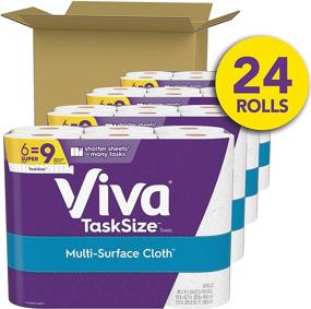 img 3 attached to 🧻 Viva Multi-Surface Cloth Paper Towels - Task Size, 24 Family Rolls (4 packs of 6 rolls), 60 Regular Rolls (143 Sheets Per Roll)