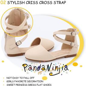 img 1 attached to PANDANINJIA Toddler/Girl's Amanda Mary Jane Ballet Flats: 👧 Stylish Ankle Strap Ballerina Dress Shoes & Flat Sandals