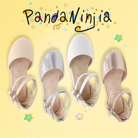 img 3 attached to PANDANINJIA Toddler/Girl's Amanda Mary Jane Ballet Flats: 👧 Stylish Ankle Strap Ballerina Dress Shoes & Flat Sandals