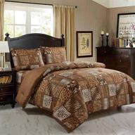 🦁 explore the wild with our safari-themed 3 piece animal print comforter set – brown, queen size bedding with pillow sham logo