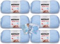 🎁 premium bundle: bernat softee baby yarn - 6 pack (pale blue) with pattern included logo