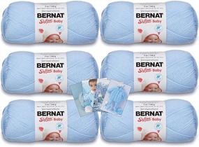 img 4 attached to 🎁 Premium Bundle: Bernat Softee Baby Yarn - 6 Pack (Pale Blue) with Pattern Included