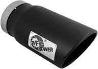 🔧 afe power 49t50601-b12: 5-inch inlet, 6-inch outlet, 12-inch length black stainless steel diesel exhaust tip - bolt-on logo