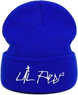 lil peep embroidered stretchy knit beanie hat: stylish skullies for men and women, unisex and warm! logo