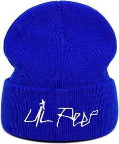 img 3 attached to Lil Peep Embroidered Stretchy Knit Beanie Hat: Stylish Skullies for Men and Women, Unisex and Warm!