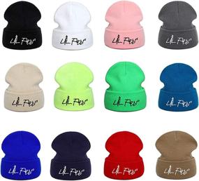 img 1 attached to Lil Peep Embroidered Stretchy Knit Beanie Hat: Stylish Skullies for Men and Women, Unisex and Warm!