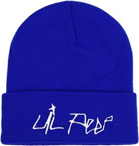 img 2 attached to Lil Peep Embroidered Stretchy Knit Beanie Hat: Stylish Skullies for Men and Women, Unisex and Warm!