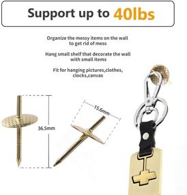 img 3 attached to 🖼️ Magisale 40 lbs Picture Hangers with Nails: A Complete Professional Photo Hanging Kit (60 Pieces) – Heavy Duty Hooks for Wooden Drywall – Golden Finish