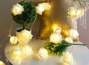 img 3 attached to Fantasee LED Rose Flower String Lights Battery Operated For Wedding Home Party Birthday Festival Indoor Outdoor Decorations Large Rose Flower Diameter 6Cm (6