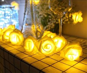 img 1 attached to Fantasee LED Rose Flower String Lights Battery Operated For Wedding Home Party Birthday Festival Indoor Outdoor Decorations Large Rose Flower Diameter 6Cm (6