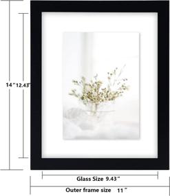 img 1 attached to 🖼️ Firminana Floating Picture Frames - Solid Oak Frame with High Definition Double Real Glass - Floating Display Options for 2x3, 4x6, 5x7, 8x10 - Full Display for 11x14 Photos - 2 Pack in Black