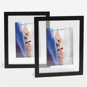 img 4 attached to 🖼️ Firminana Floating Picture Frames - Solid Oak Frame with High Definition Double Real Glass - Floating Display Options for 2x3, 4x6, 5x7, 8x10 - Full Display for 11x14 Photos - 2 Pack in Black