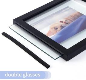 img 2 attached to 🖼️ Firminana Floating Picture Frames - Solid Oak Frame with High Definition Double Real Glass - Floating Display Options for 2x3, 4x6, 5x7, 8x10 - Full Display for 11x14 Photos - 2 Pack in Black