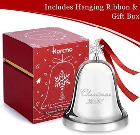 img 1 attached to 🔔 2021 Annual Christmas Bell - Silver Ornament for Christmas Tree Decorations, Nickel-Plated Holiday Jingle Bell with Ribbon & Gift Box (Silver, 2021)