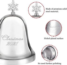 img 3 attached to 🔔 2021 Annual Christmas Bell - Silver Ornament for Christmas Tree Decorations, Nickel-Plated Holiday Jingle Bell with Ribbon & Gift Box (Silver, 2021)