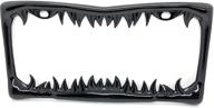 🦈 black painted metal shark tooth license plate frame for enhanced seo logo