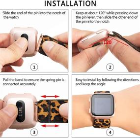 img 2 attached to 💪 Эластичные браслеты ZEROFIRE, совместимые с Fitbit Versa/Fitbit Versa 2/Fitbit Versa Lite - женские мужские заменяемые ремешки, двухслойные браслеты с геометрическим узором - модный ремешок ручной работы.