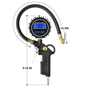 img 3 attached to 📏 Измеритель давления шин MEANLIN 0-250Psi с портативной черной цифровой манометром - идеальный аксессуар для компрессора для точного измерения давления