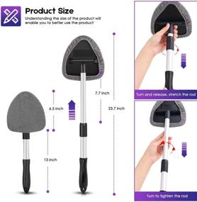 img 3 attached to 🚗 AstroAI Windshield Cleaner: Ultimate Microfiber Car Window Wiper Kit for Crystal-Clear Glass - 4 Reusable Pads and Extendable Handle Included!