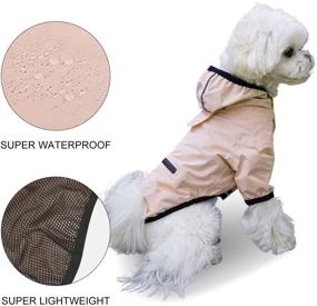 img 2 attached to Compact Waterproof Dog Raincoat with Pocket - Lightweight Slicker Hoodie with Leash Hole - Breathable Elastic Straps Button Closure - Ideal for Small Puppies