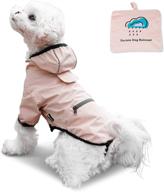 compact waterproof dog raincoat with pocket - lightweight slicker hoodie with leash hole - breathable elastic straps button closure - ideal for small puppies логотип