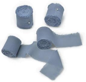 img 4 attached to 🎀 Socomi Dusty Blue Chiffon Ribbon Fringe Color Swatch Sample Pack - 4 Rolls, 1-3/4&#34; x 7Yd - Perfect for Wedding Invites, Bouquets & Backdrop Decor