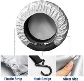 img 2 attached to 🔒 ELUTO RV Wheel Covers Set of 4 - Waterproof Oxford Cotton Motorhome Tire Protectors for 27-29" Tire Diameter - Tire Covers for Better Protection