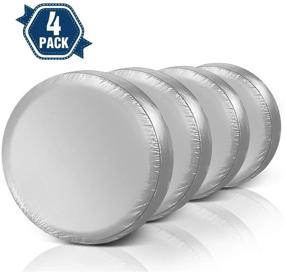 img 4 attached to 🔒 ELUTO RV Wheel Covers Set of 4 - Waterproof Oxford Cotton Motorhome Tire Protectors for 27-29" Tire Diameter - Tire Covers for Better Protection