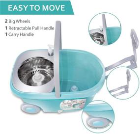 img 1 attached to 🧹 Favbal Spin Mop & Bucket Set with 6 Refills - Effortless Floor Cleaning for Home Hardwood Floors and Tiles