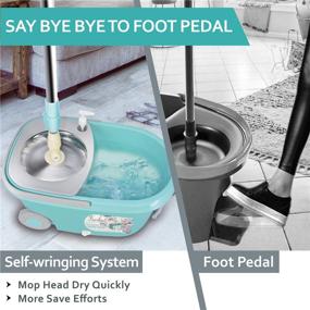 img 3 attached to 🧹 Favbal Spin Mop & Bucket Set with 6 Refills - Effortless Floor Cleaning for Home Hardwood Floors and Tiles