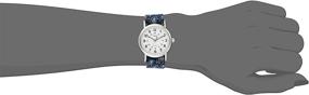 img 2 attached to Часы Timex Women's Weekender TW2P74200 с съемным ремешком из синего пейсли из нейлона.