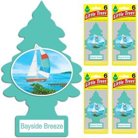 img 3 attached to 🌲 LITTLE TREES Car Air Freshener - Hanging Tree for Auto or Home - Bayside Breeze Scent - 24 Count: 4 Packs of 6
