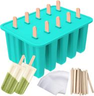 🍦 ozera 10-cavity popsicle mold - premium food grade silicone ice cream maker with 50 sticks and bags logo