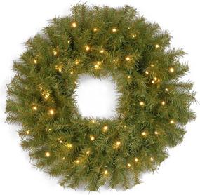 img 4 attached to 🎄 National Tree Company 24-Inch Norwood Fir Pre-Lit Artificial Christmas Wreath - Green, Dual Color LED Lights, Christmas Collection