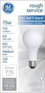 💡 ge rough service incandescent work light bulb: shatter resistant, teflon coated, 75w, warm white, 1-pack logo