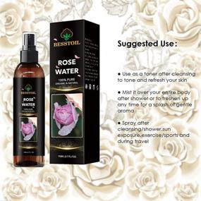 img 2 attached to 🌹 Bulgarian Rose Water Spray: Pure, Organic Facial Toner - Skin, Hair & Body Care Essential - Fine Mist Sprayer (3.7 oz)