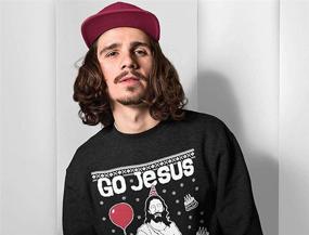 img 2 attached to 🎄 Men's Ugly Christmas Sweater Style Sweatshirt - Go Jesus, It's Your Birthday