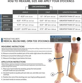 img 3 attached to 🧦 Truform Knee High Compression Stockings - 15-20 mmHg, Open Toe, Beige, Large - Men and Women