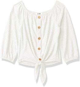 img 3 attached to 👚 Charming and Chic: Speechless Girls' Long Sleeve Tie Front Top