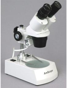 img 2 attached to 🔬 AmScope SE306R-PZ-LED Binocular Stereo Microscope, WF10x and WF20x Eyepieces, 20X/40X/80X Magnification, 2X and 4X Objectives, Upper and Lower LED Lighting, Reversible Black/White Stage Plate, Pillar Stand, 120V or Battery-Powered