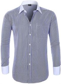 img 4 attached to 👔 Cloudstyle Men's Regular Sleeve Formal Shirts: Casual yet Classy Clothing