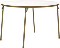 🌟 cosco stylaire 44-inch round folding table in gold and white logo